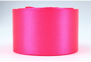 Атласна стрічка 5 см, однотонна, яскраво-рожева, 14