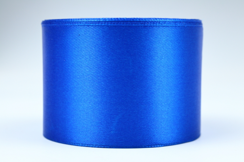 Атласна стрічка 5 см, однотонна, синя