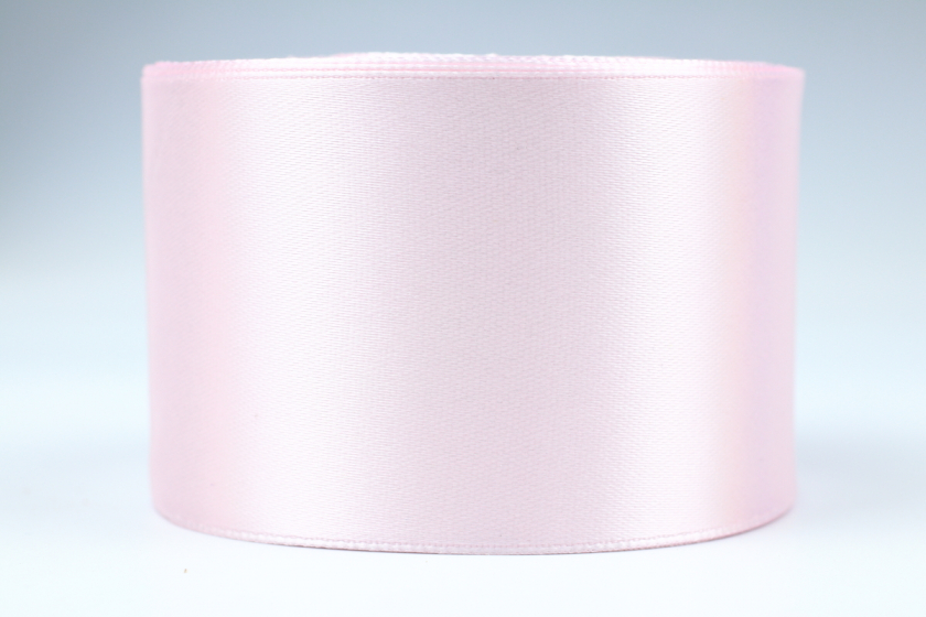 Атласна стрічка 5 см, однотонна, кремово-рожева, 90