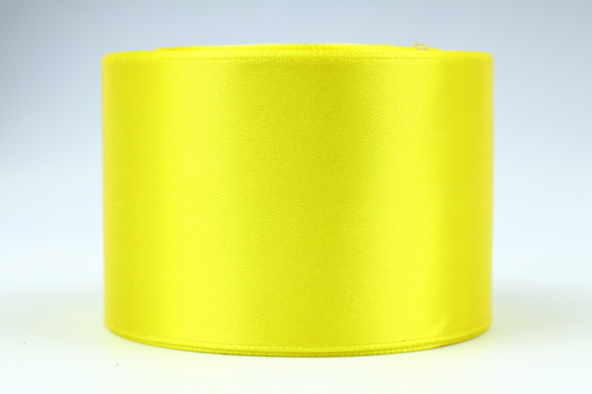 Атласна стрічка 5 см, однотонна, жовта