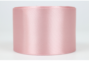 Атласная лента 5 см, однотонная, пастельно-розовая