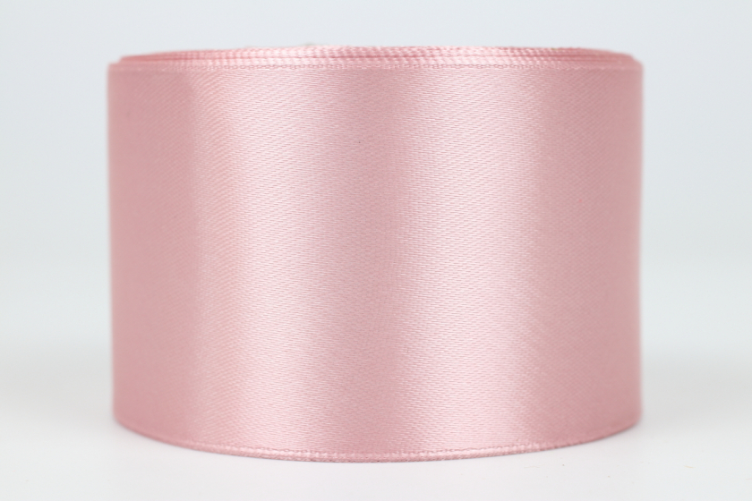 Атласна стрічка 5 см, однотонна, пастельно-рожева