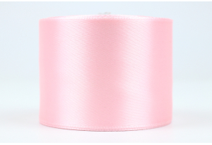 Атласна стрічка 5 см, однотонна, світло-рожева