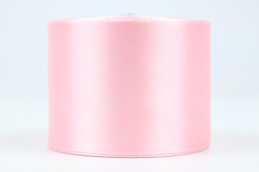 Атласна стрічка 5 см, однотонна, світло-рожева