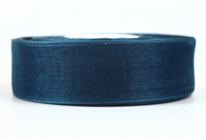 Лента из органзы 2.5 см, сине-бирюзовая