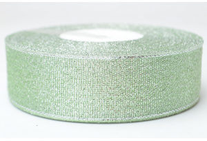 Парчова стрічка 2.5 см тифані із сріблом