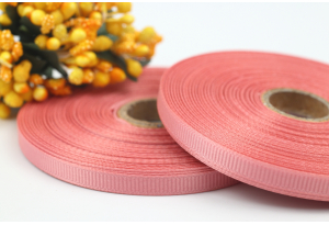 Репсова стрічка 0.6 см, однотонна, лососева