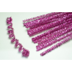 Синельний дріт з люрексом, 30 см, малиновий