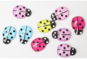 Декор Бедрик з пластику, 13х9 мм, мікс з чорним