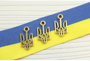 Серединка-підвіска герб України, 18х9 мм, золото