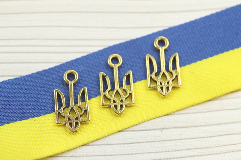 Серединка-підвіска герб України, 18х9 мм, золото