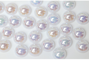 Напівнамистина 10 мм, перламутр, кремова