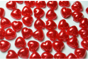 Серединка акрилова Сердечко червоне, 10 мм