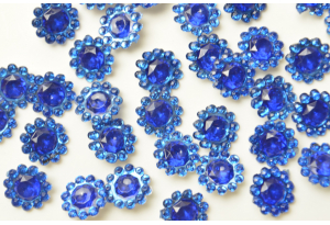 Квітка-камінчик напівпрозорий, 11 мм, синій