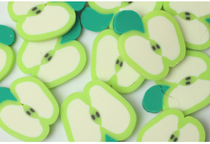 Серединка з полімерної глини, Яблучко зелене, 20 мм	