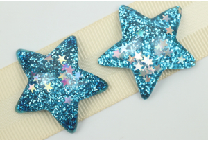Серединка об'ємна, Зірочка з блискітками, блакитна