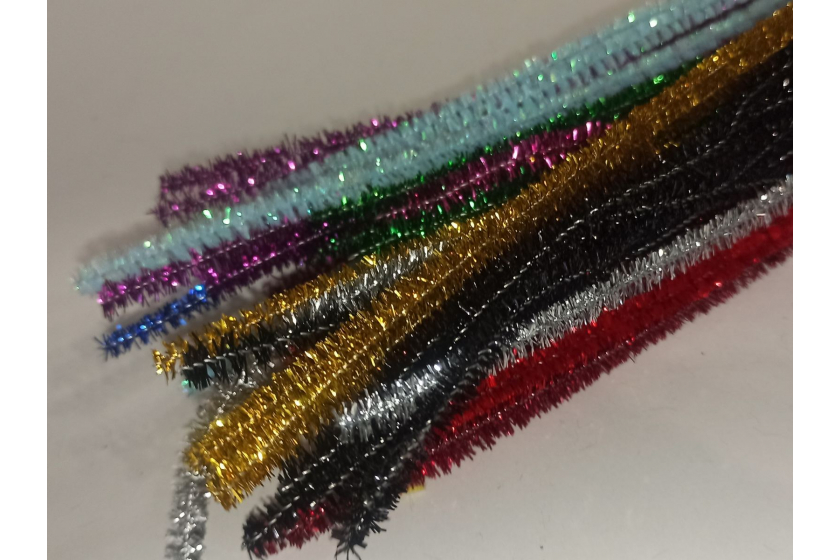 Синельний дріт з люрексом, 30 см, мікс, у будь якому поєднанні кольорів