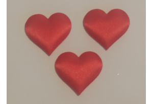 Патч Сердечко із атласу, 3.5 см, червоне