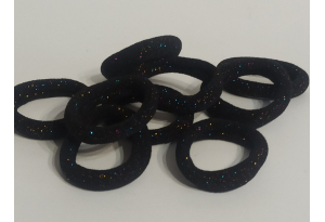 Резинка для волосся Калуш (велюрчик) 4 см, чорна (з люрексом)