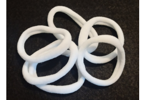 Резинка для волосся Калуш (мікрофібра), тонкі 3,5 см, біла