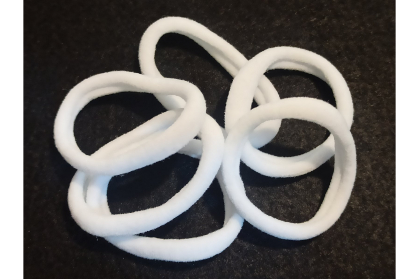 Резинка для волосся Калуш (мікрофібра), тонкі 3,5 см, біла