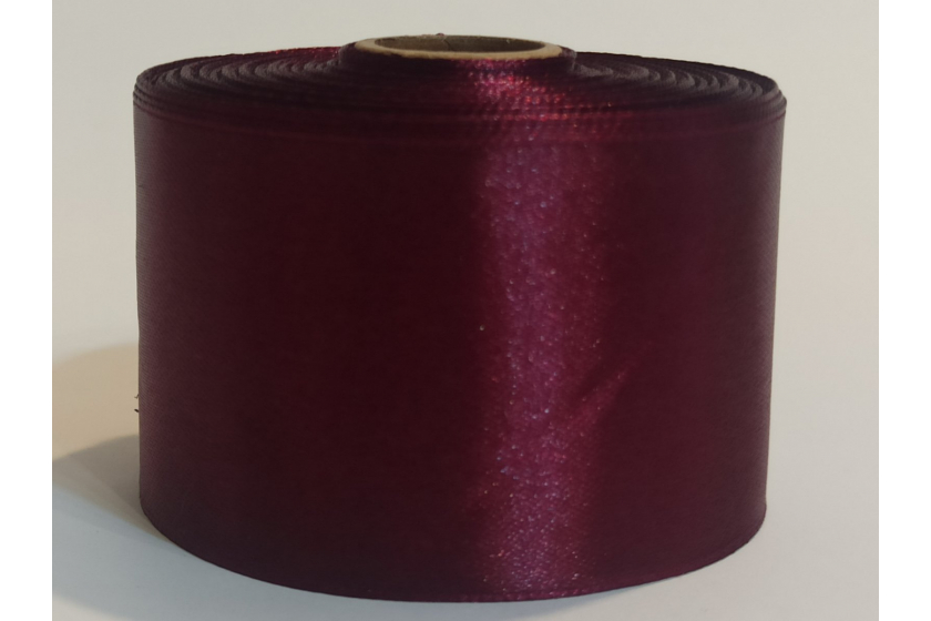 Атласна стрічка 5 см, однотонна, вишнева