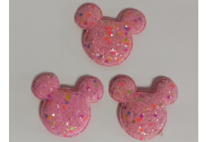 Патч Міккі з кольоровою мозаїкою, 6х5,5 см, малиновий