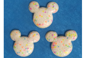 Патч Міккі з кольоровою мозаїкою, 6х5,5 см, кремовий