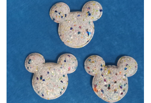 Патч Міккі з кольоровою мозаїкою, 6х5,5 см, білий