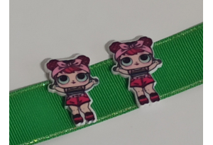 Кабошон лялька ЛОЛ (LOL), Солоха, 3.0x2 см, малинова